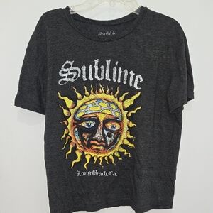 Sublime Women's Graphic Short Sleeve Tee - Dark Heather Gray Size M